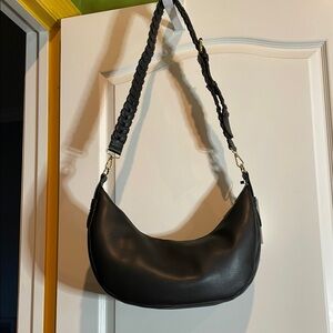 Black Vegan Leather Shoulder Bag